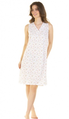 La Marquise Pleated Susan Cotton Rich Sleeveless Nightdress